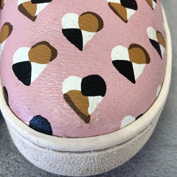 Coach Heart Print Blush Pink Gold Trim Heart Slip On Shoes Size 10B - Picture 14 of 16
